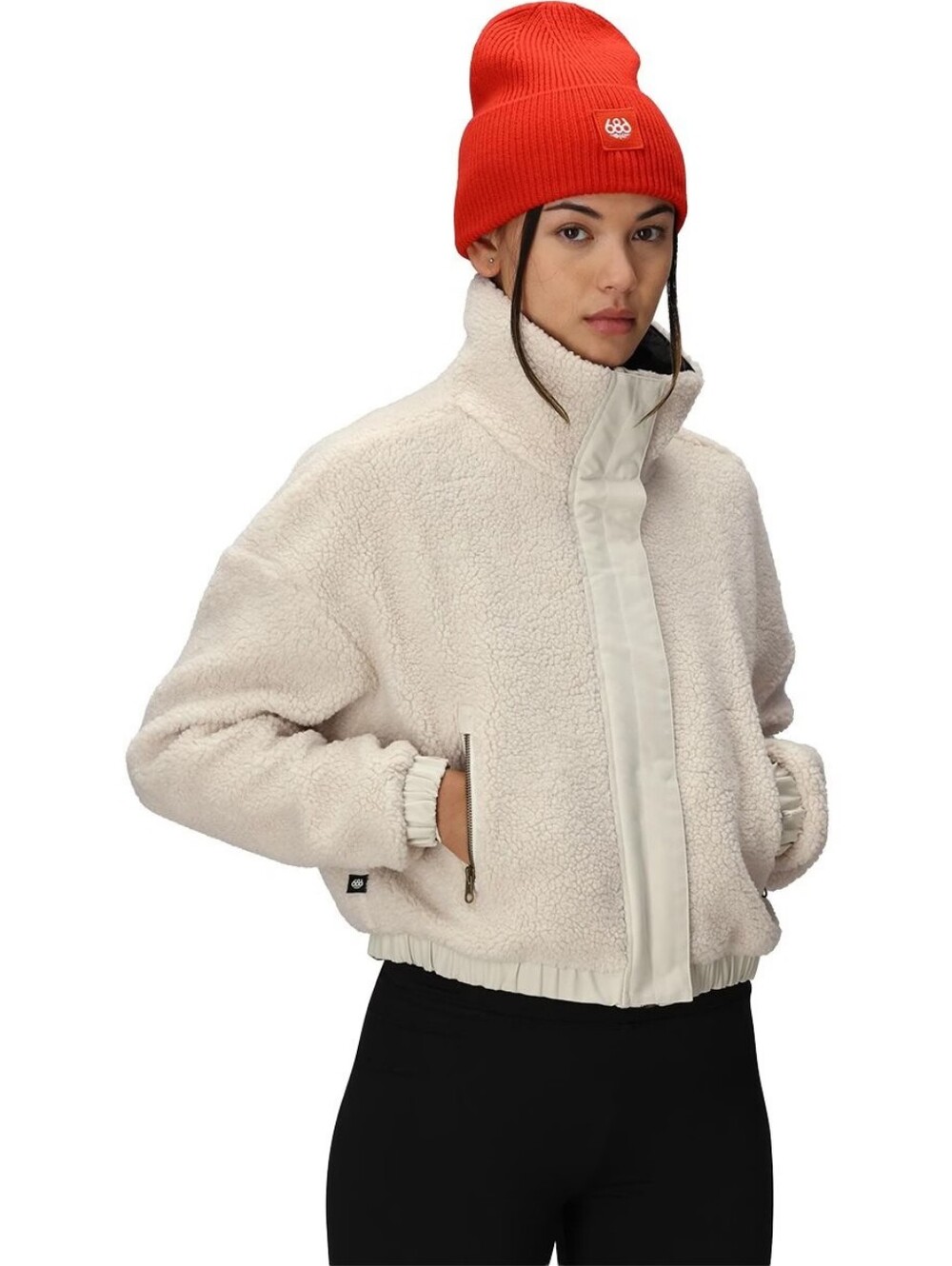 686 Cream Outpost Sherpa Teddy Jacket with High Collar